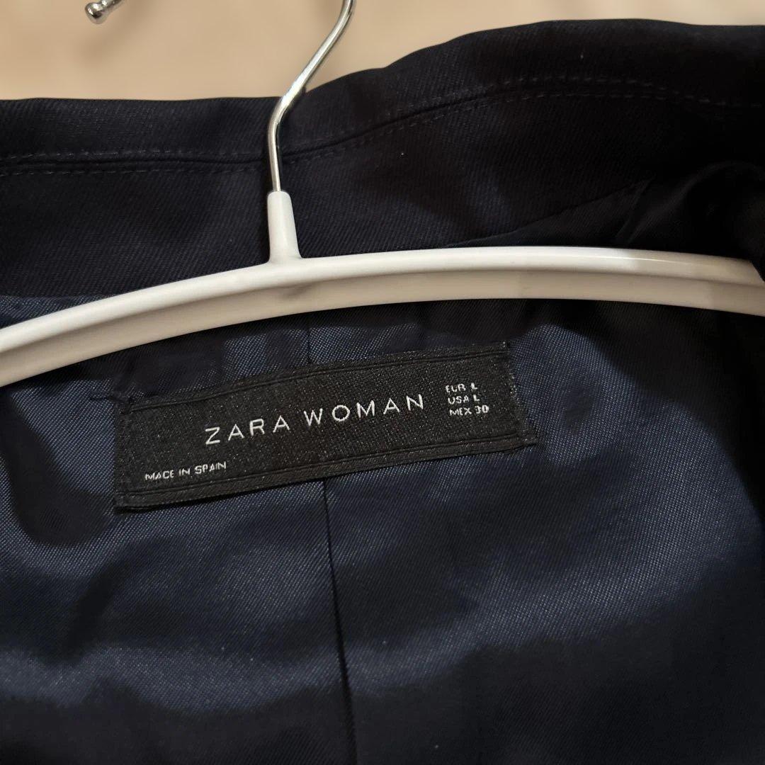 ZARA 紺ブレ ネイビーブレザー ダブルブレスト 金ボタン ロールアップ