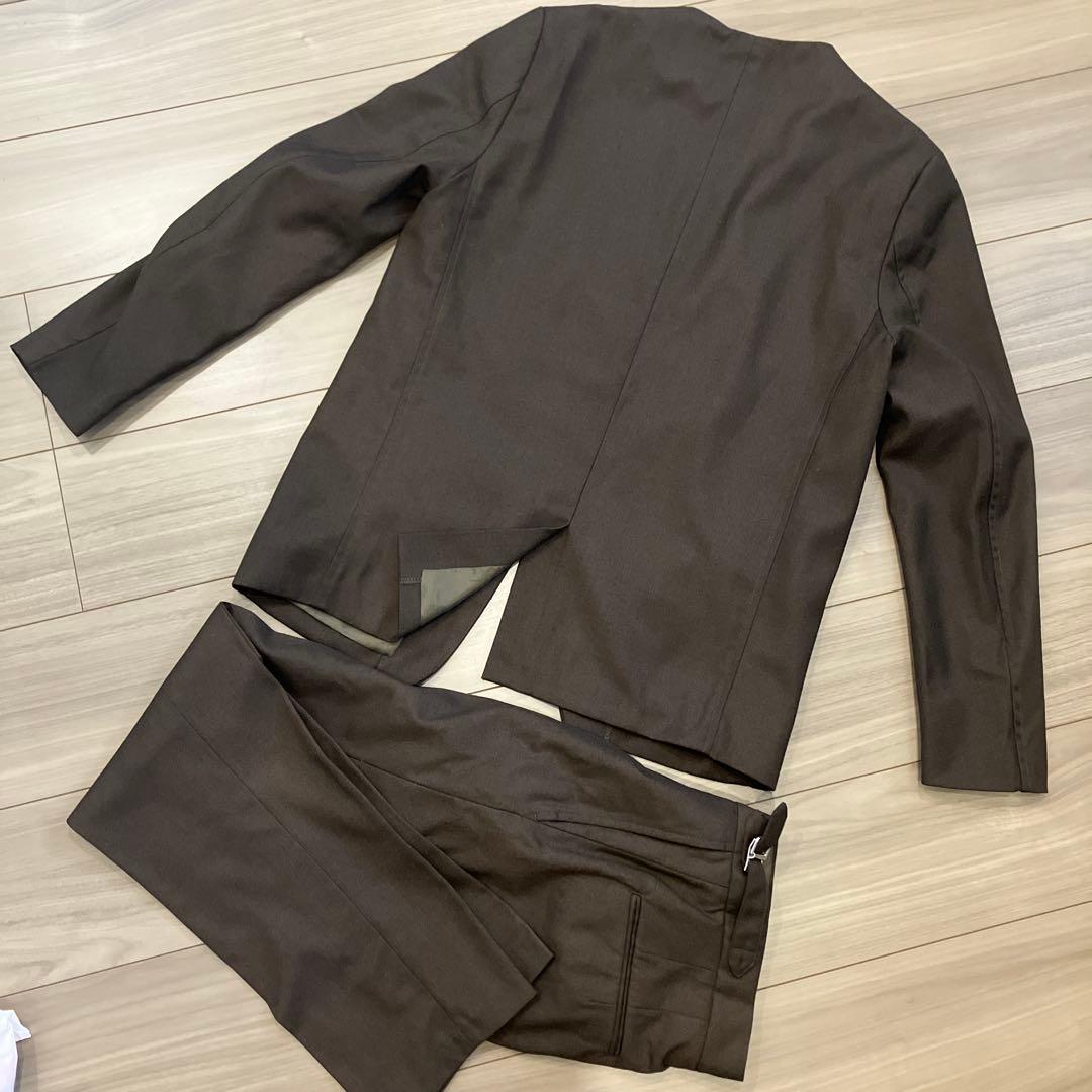 Lui's ブラウン スーツ ノーカラー サイズS×M