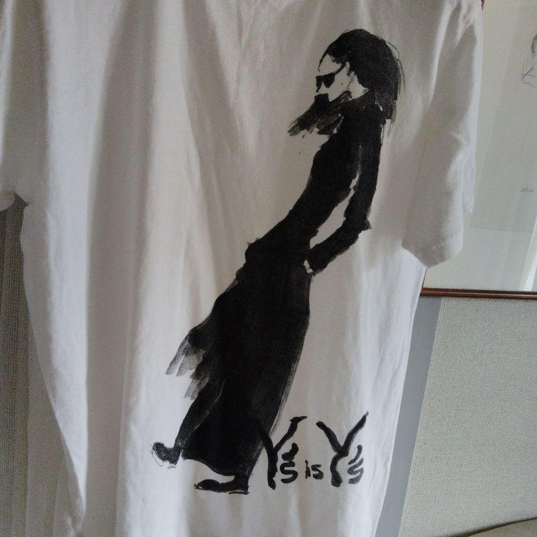 ワイズ　コットンTシャツ　白×黒　4