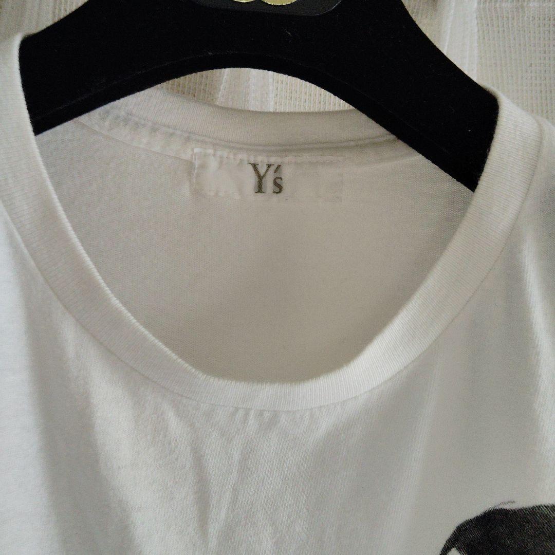 ワイズ　コットンTシャツ　白×黒　4