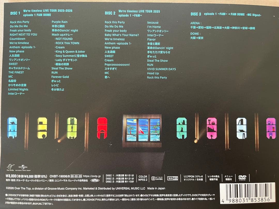 We're timelesz FAM DOME DVD3枚【 初回限定盤】
