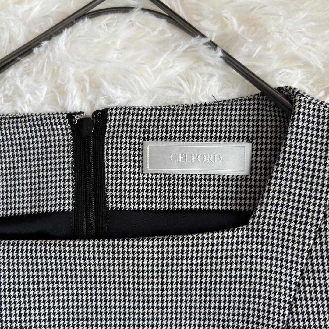 美品⭐︎CELFORD セルフォード トリプルクロスワンピース千鳥格子S