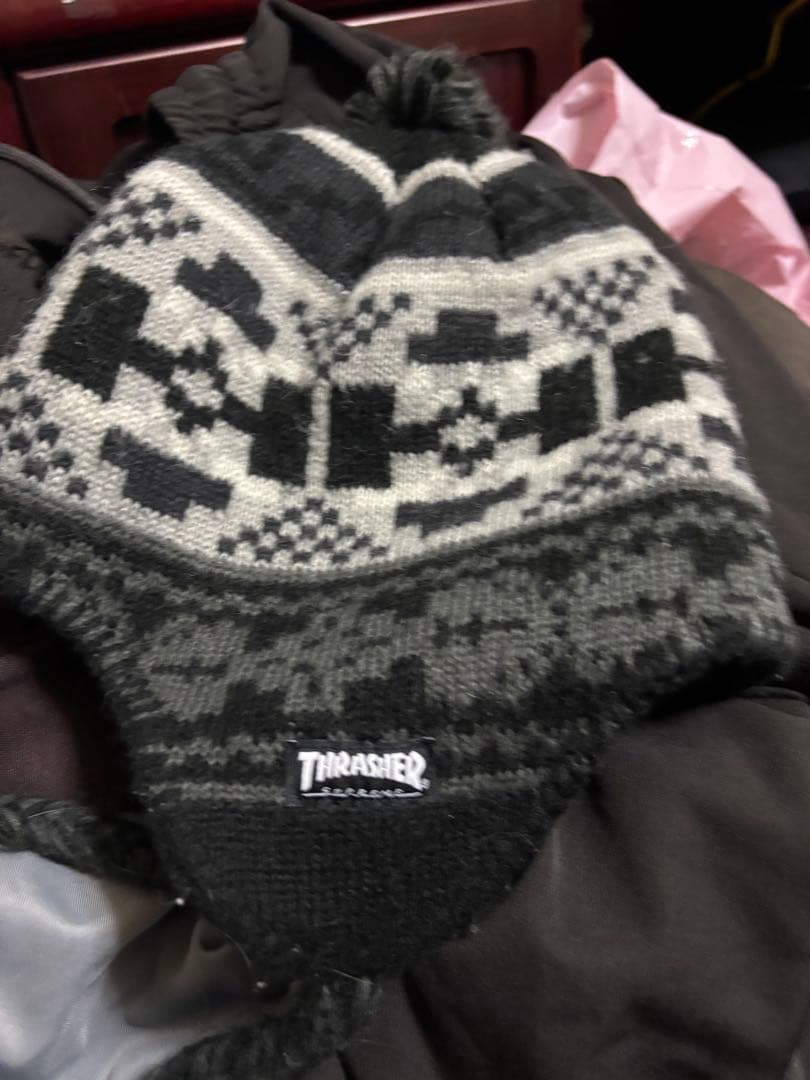 supreme×THRASHERビーニー Earflap Beanie 値引き◎