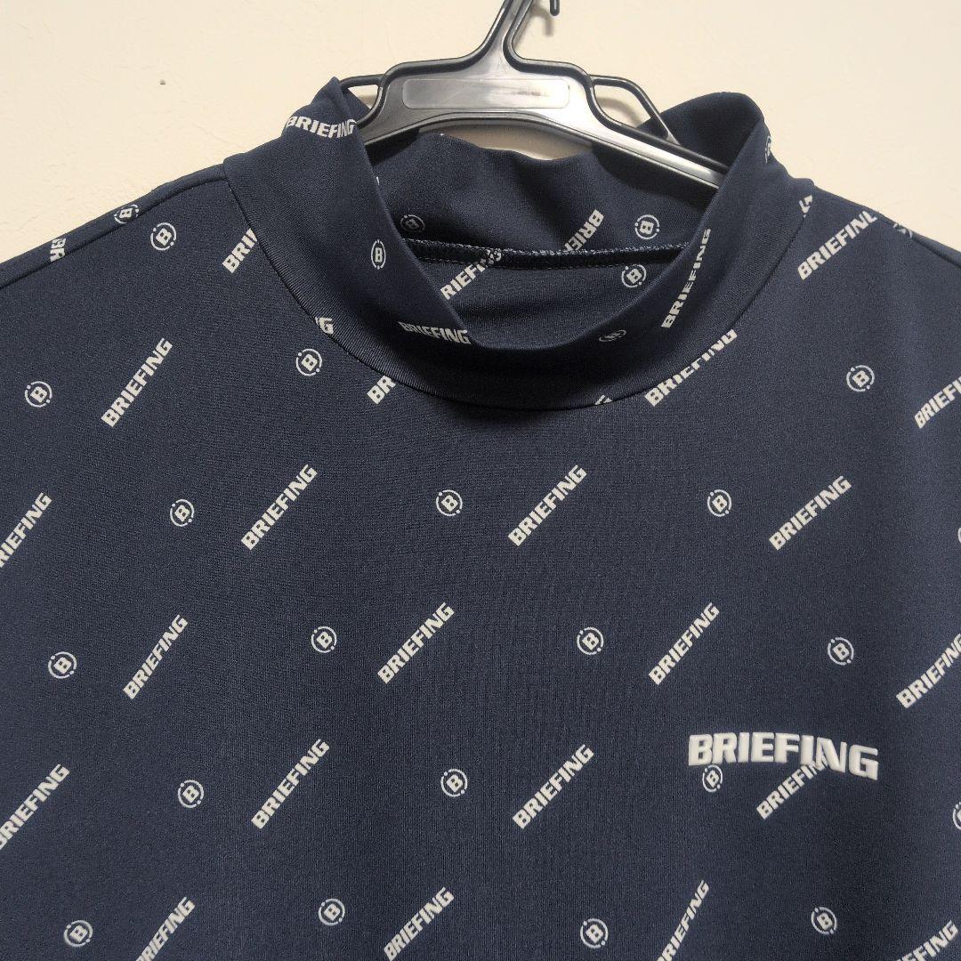 BRIEFING ネイビー ロゴプリント シャツ