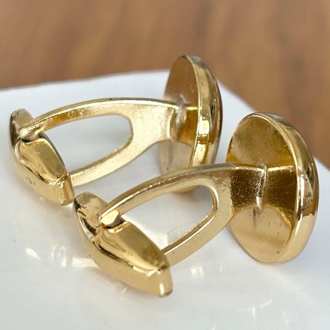 GUCCI オールドグッチ ヴィンテージ GG カフスボタン ゴールド レッド