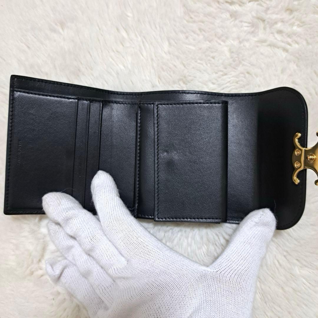 なぬ✨未使用級　付属品完備✨セリーヌ　三つ折り　トリオンフ　シャイニー
