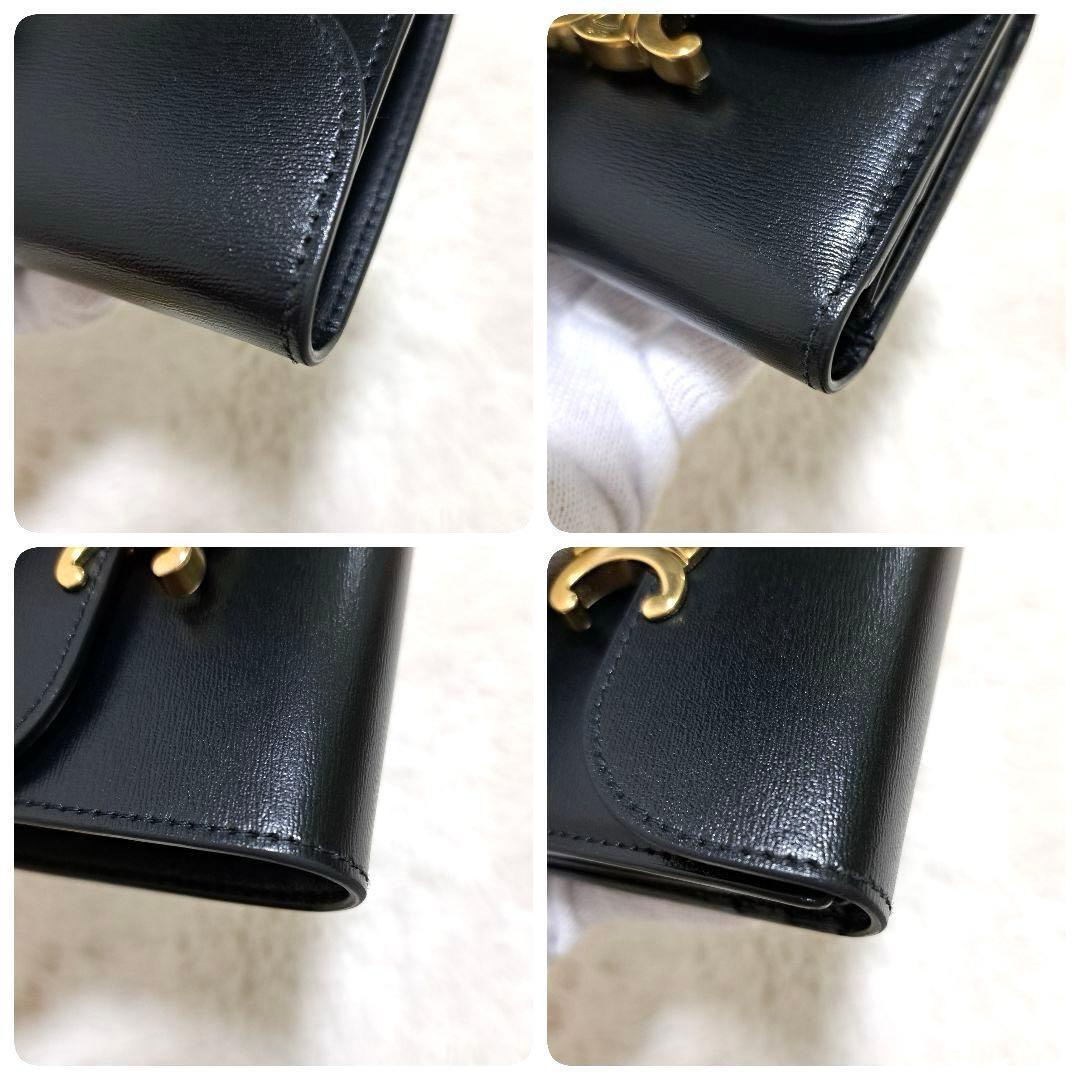 なぬ✨未使用級　付属品完備✨セリーヌ　三つ折り　トリオンフ　シャイニー