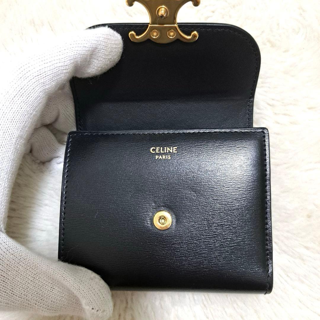なぬ✨未使用級　付属品完備✨セリーヌ　三つ折り　トリオンフ　シャイニー