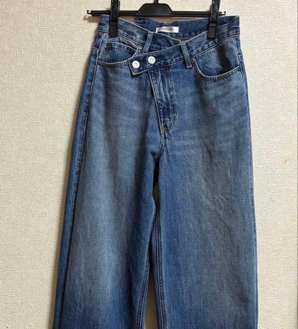 MOUSSY CROSS WAIST WIDE STRAIGHT サイズ2