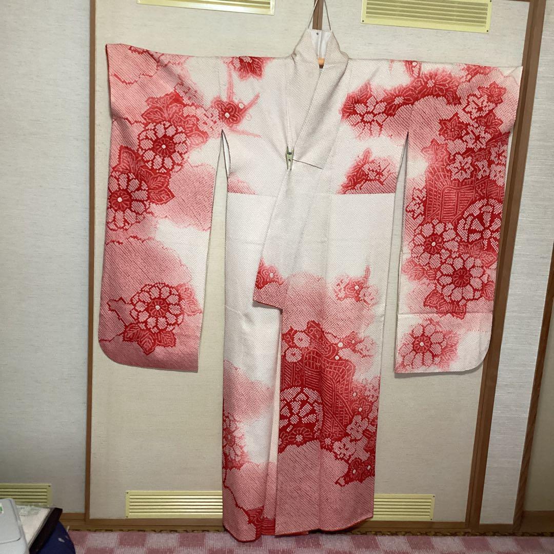 未使用　藤娘きぬたや総絞りの振り袖
