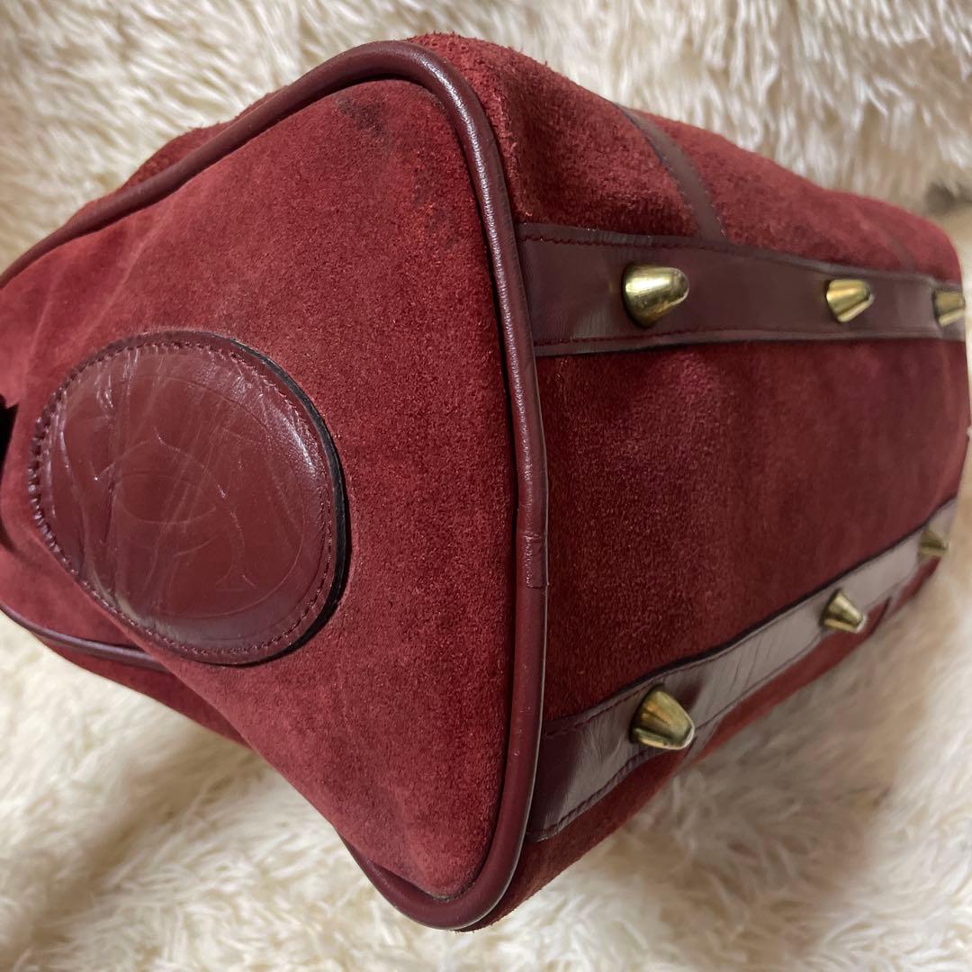 Cartier カルティエ マストライン ボストンバッグ スエード ボルドー