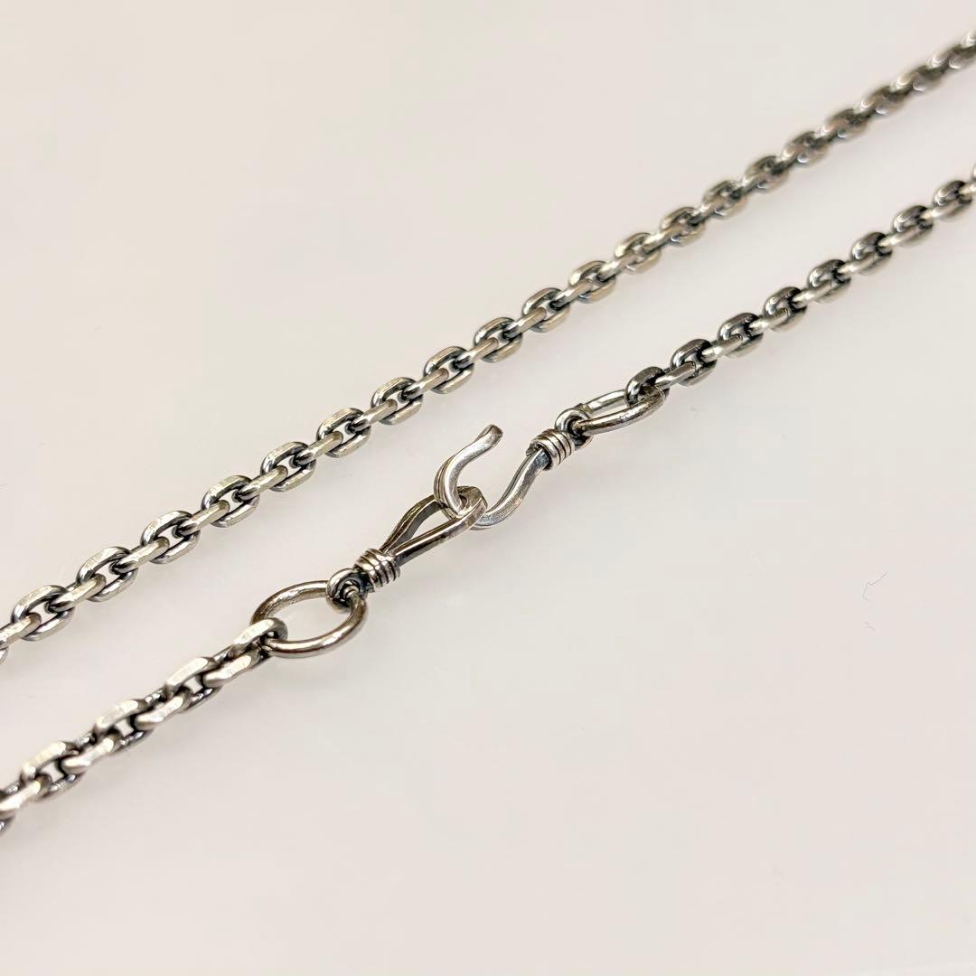 いぶし加工 細角チェーン　約50cm シルバー　SV925