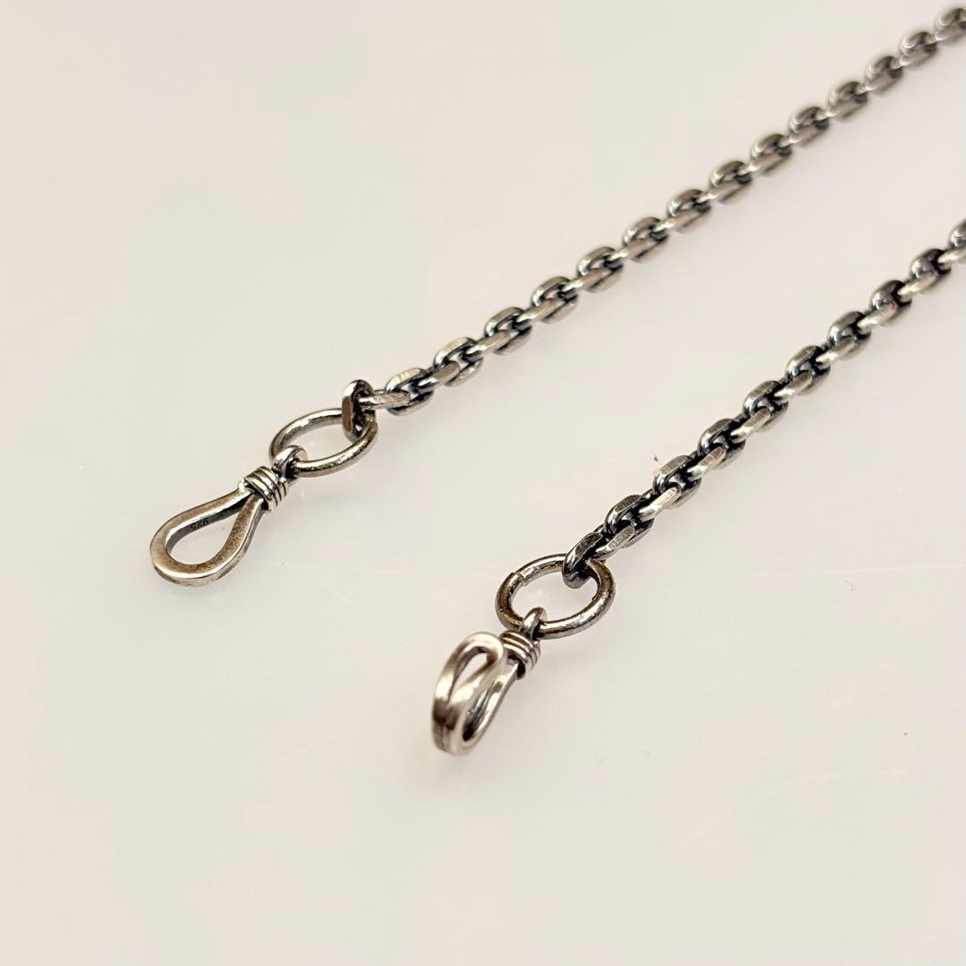 いぶし加工 細角チェーン　約50cm シルバー　SV925