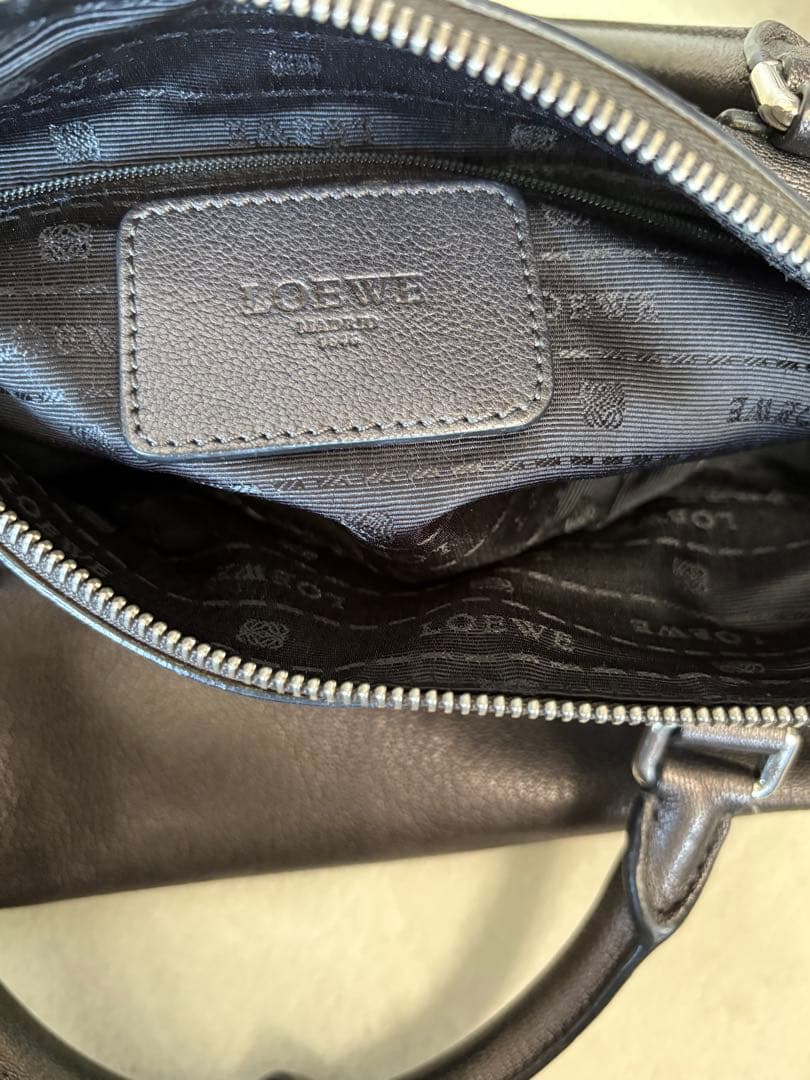★美品 LOEWE ロエベ ミニボストン アナグラム アメ レザー 本革
