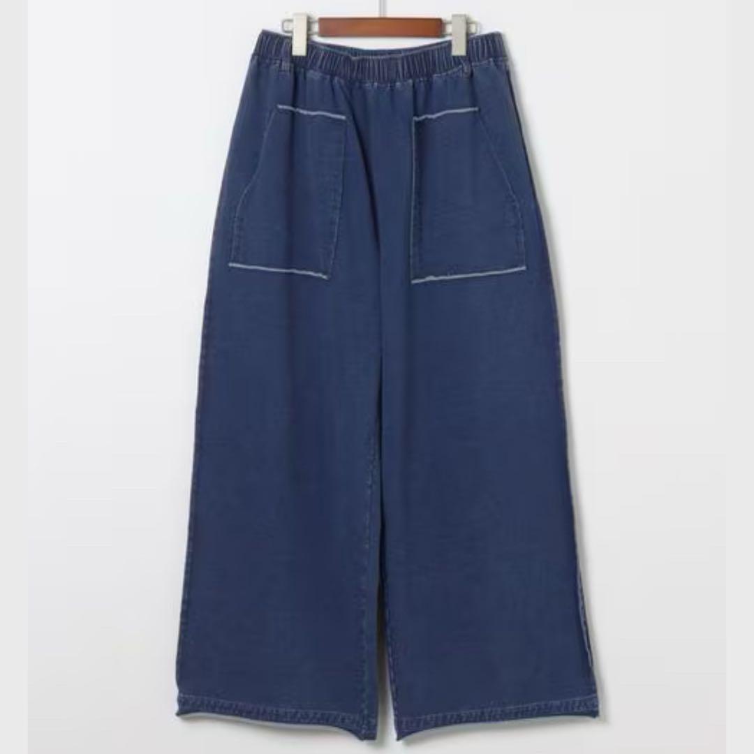 【タグ付き新品】ニコアンド★ Misayoラクカジ裏毛パンツ　インディゴ　M