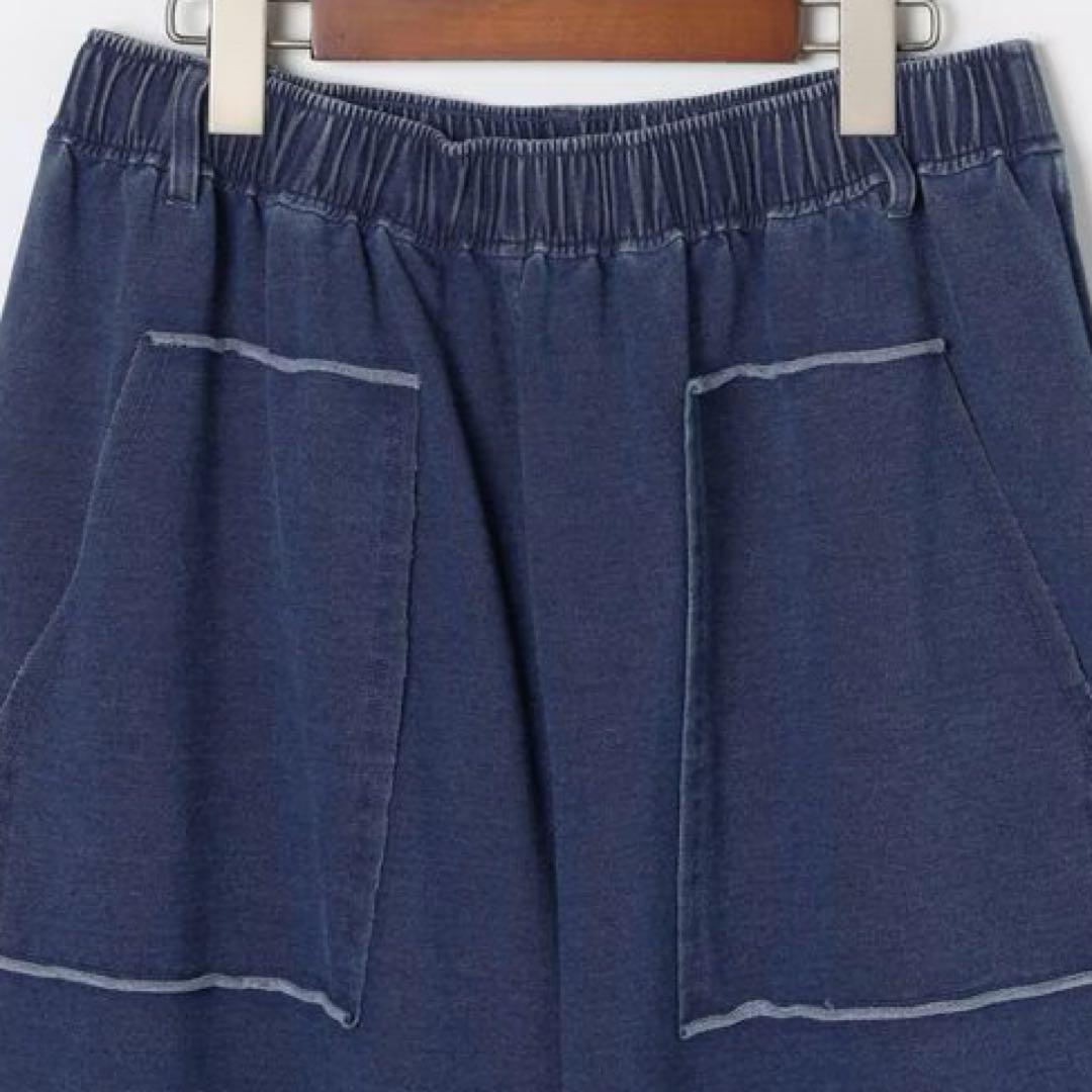 【タグ付き新品】ニコアンド★ Misayoラクカジ裏毛パンツ　インディゴ　M