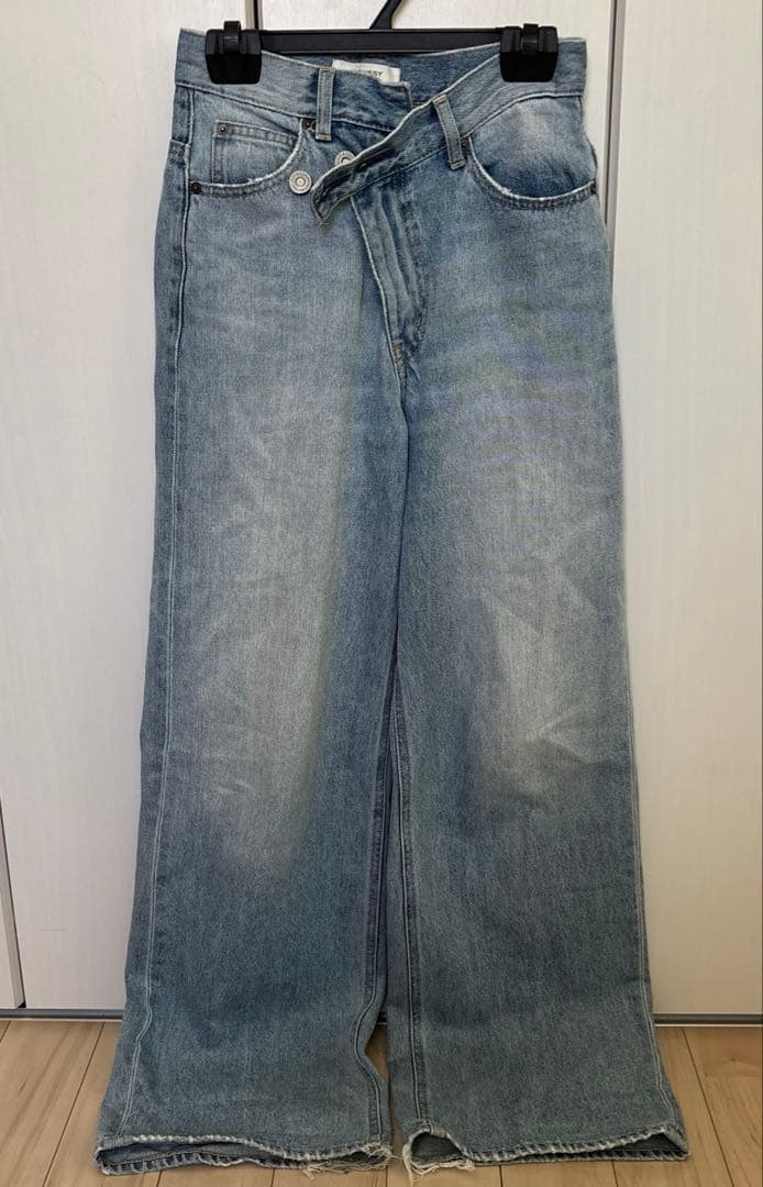 パンツ Moussy CROSS WAIST WIDE STRAIGHT 0