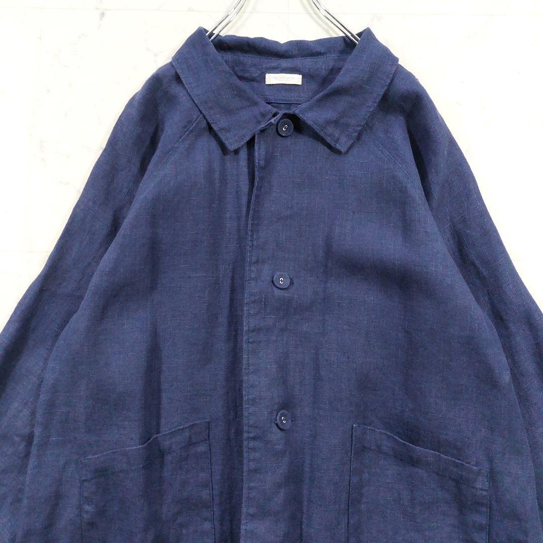美品 フォグリネンワーク あっこたん別注 そよ風リネンコート 紺