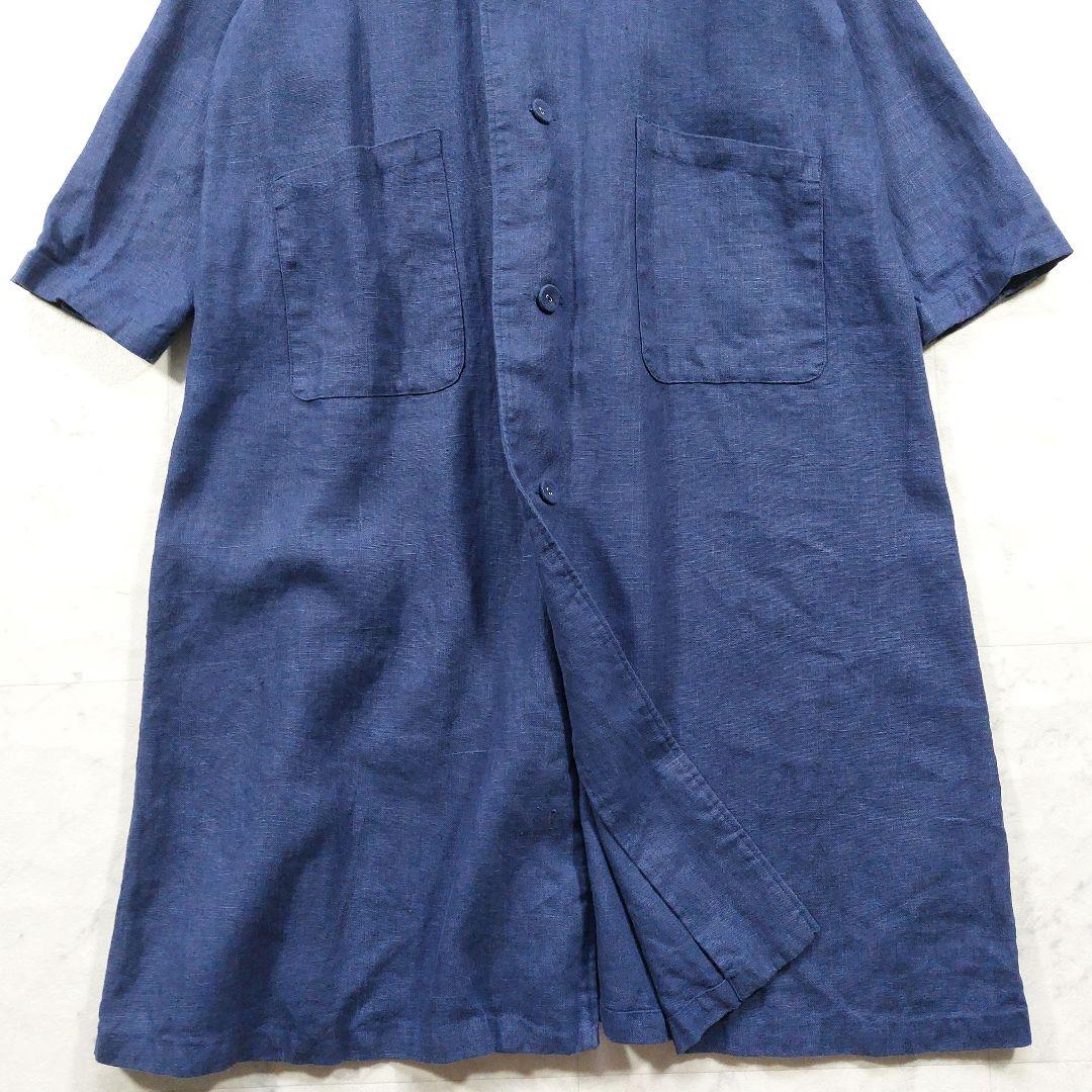 美品 フォグリネンワーク あっこたん別注 そよ風リネンコート 紺