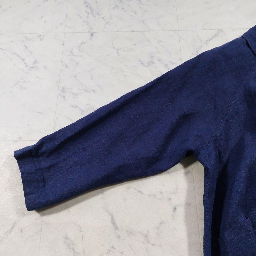 美品 フォグリネンワーク あっこたん別注 そよ風リネンコート 紺