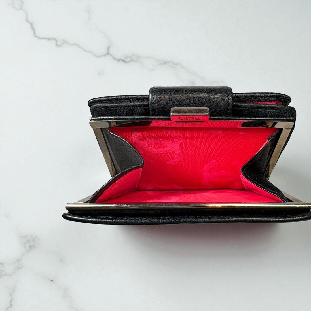 H*e様 CHANEL シャネル 財布 ラムスキン カンボンライン がまぐち