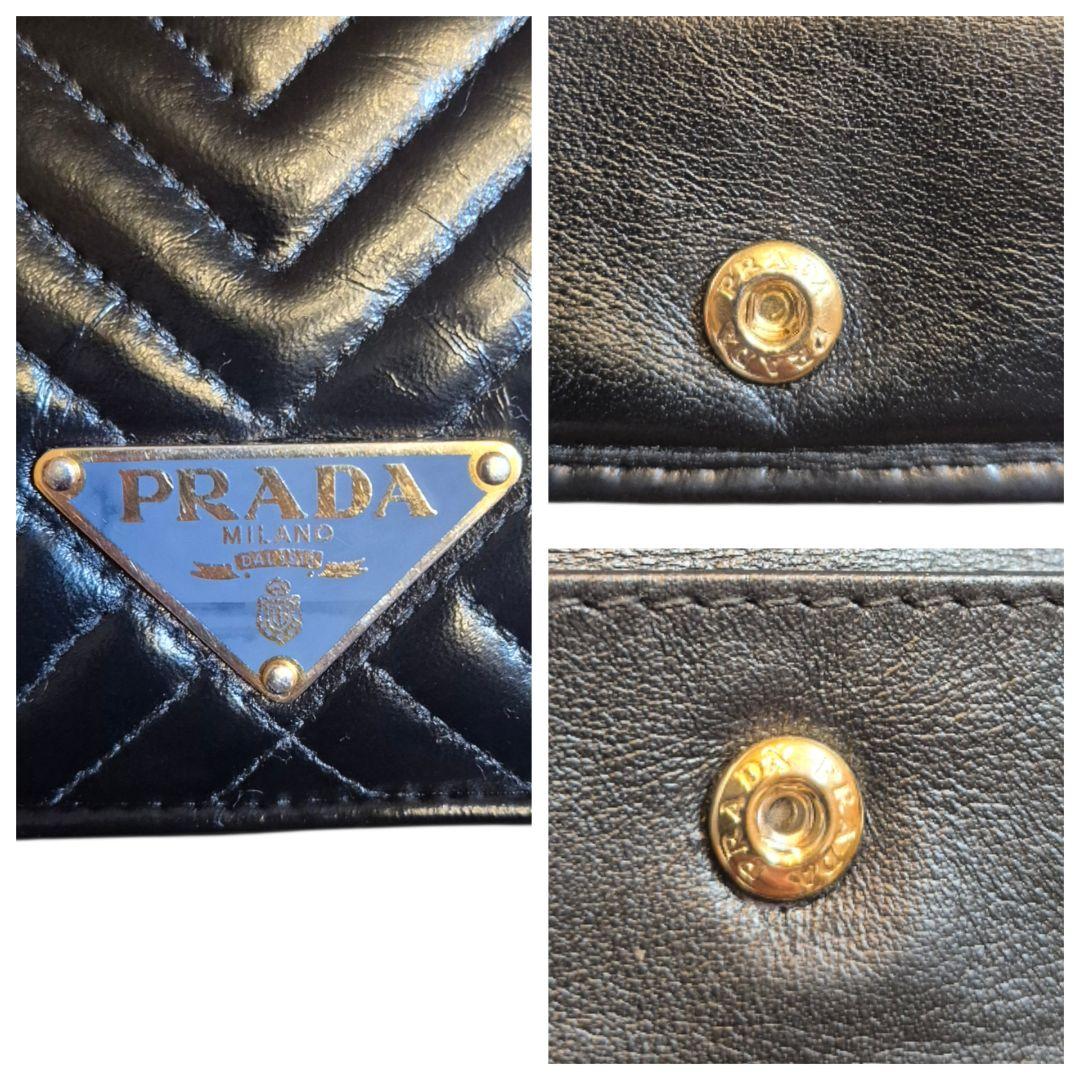ＰＲＡＤＡ　プラダ　キルティング　ブラック　三角ロゴプレート
