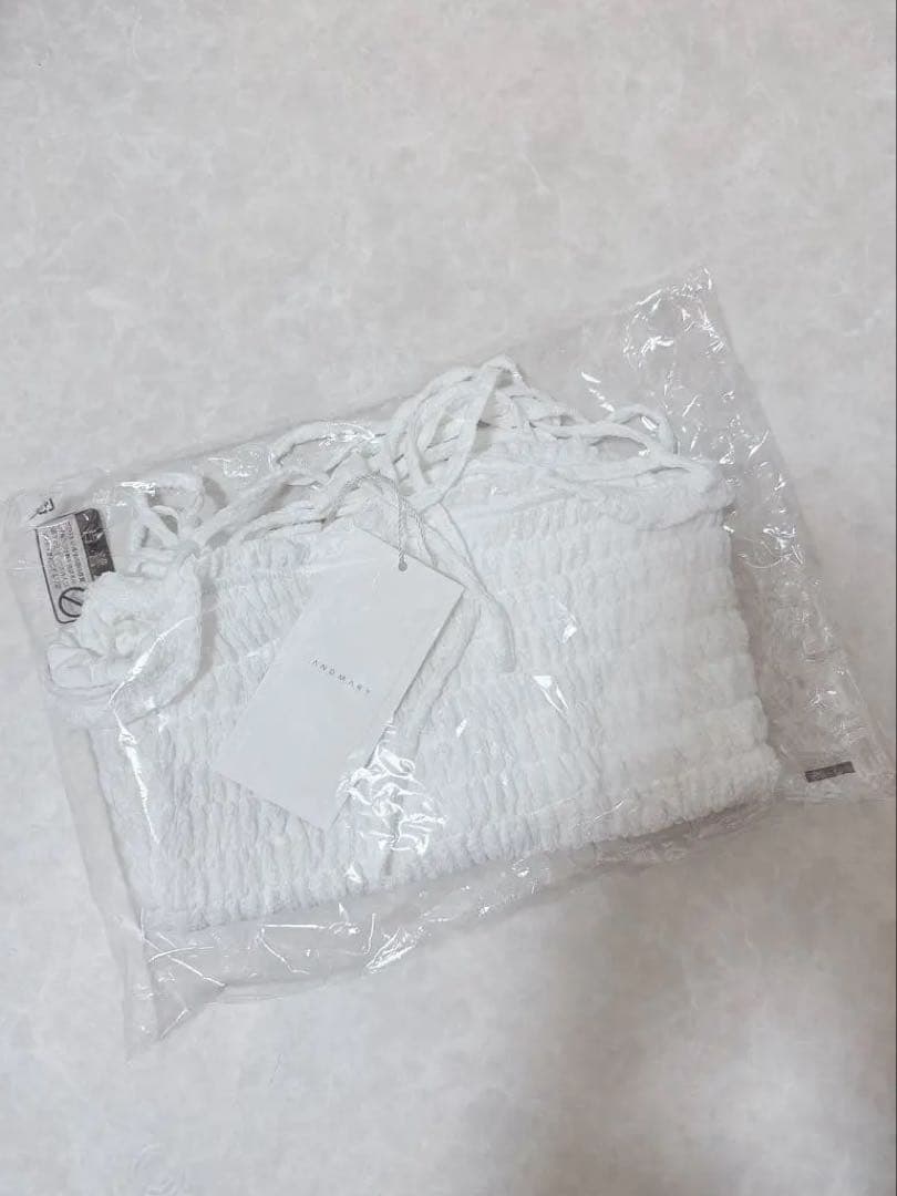 トップス andmary Shirring ribbon camisole