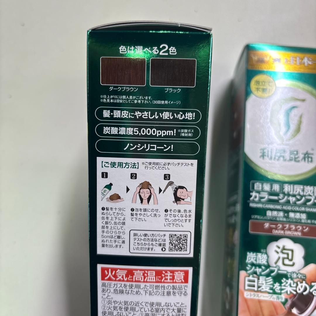 新品 利尻炭酸カラーシャンプー ダークブラウン×２本 トリートメント