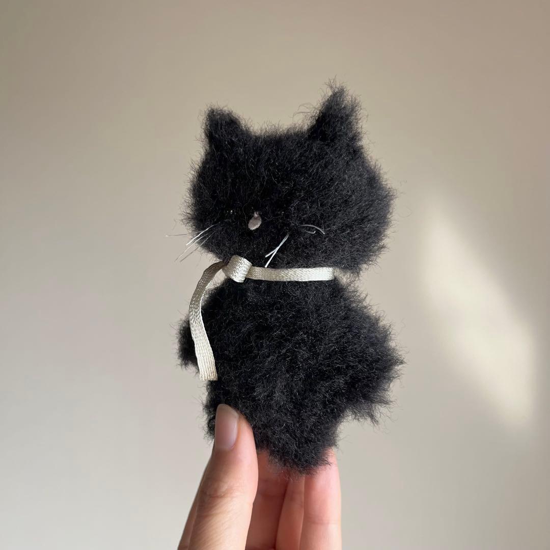 黒猫　ちいさなネコ　猫　ぬいぐるみ　作家　テディベア　アートドール　38a