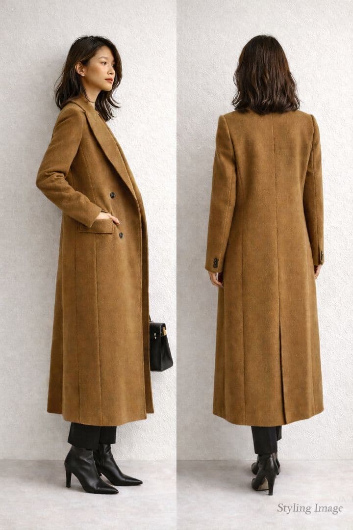 Max Mara カシミヤ100% ロングコート 白タグ キャメル イタリア製