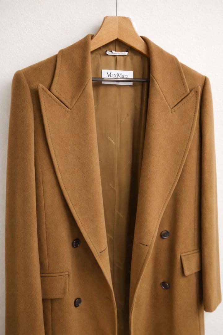 Max Mara カシミヤ100% ロングコート 白タグ キャメル イタリア製