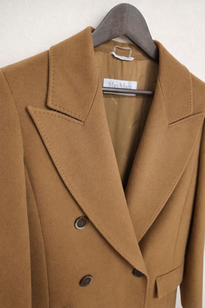 Max Mara カシミヤ100% ロングコート 白タグ キャメル イタリア製
