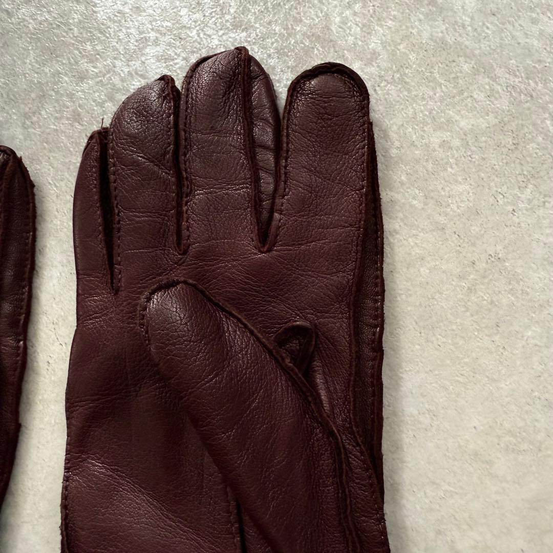美品 Gloves グローブス イタリア製 ラムレザー イントレチャート 手袋