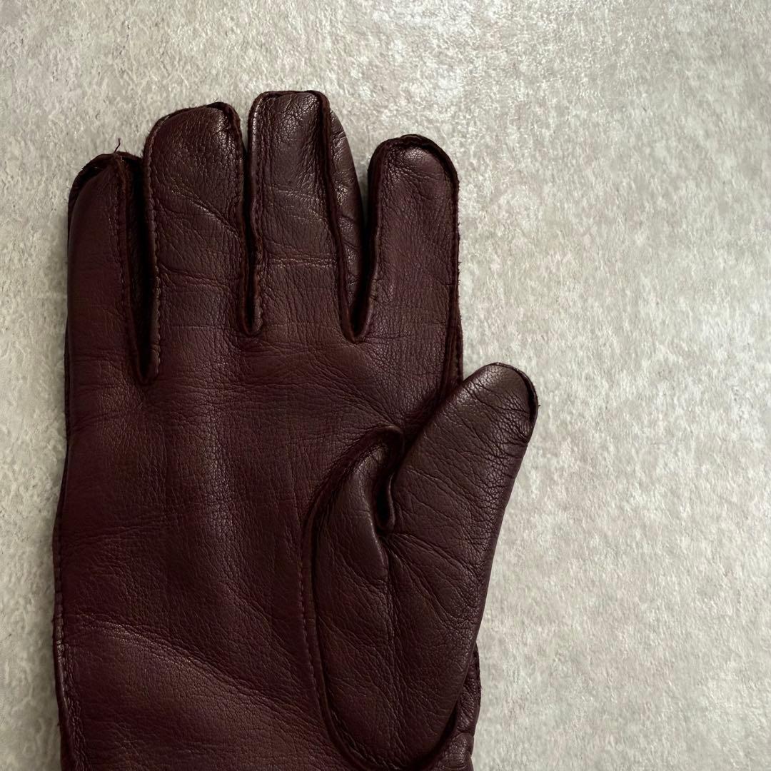 美品 Gloves グローブス イタリア製 ラムレザー イントレチャート 手袋