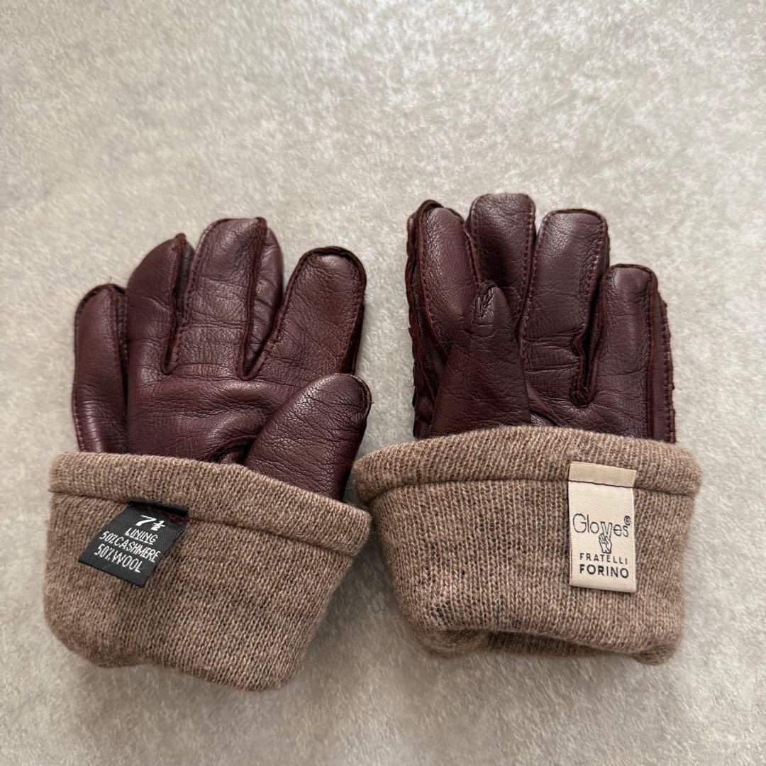 美品 Gloves グローブス イタリア製 ラムレザー イントレチャート 手袋