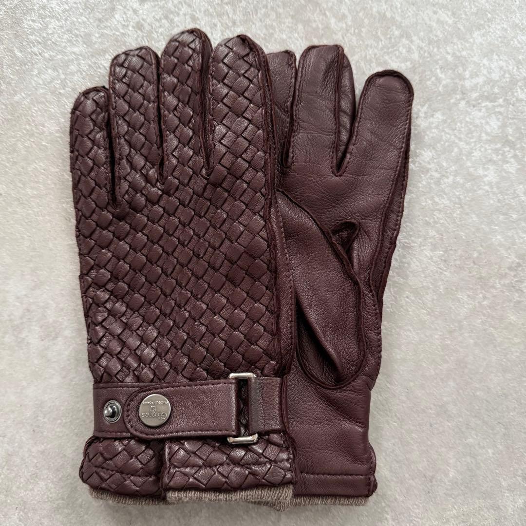美品 Gloves グローブス イタリア製 ラムレザー イントレチャート 手袋