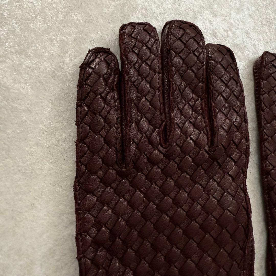 美品 Gloves グローブス イタリア製 ラムレザー イントレチャート 手袋