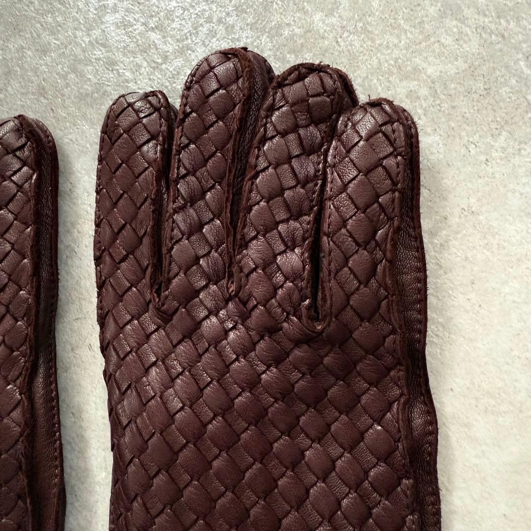 美品 Gloves グローブス イタリア製 ラムレザー イントレチャート 手袋