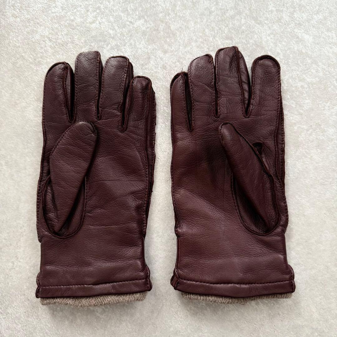 美品 Gloves グローブス イタリア製 ラムレザー イントレチャート 手袋