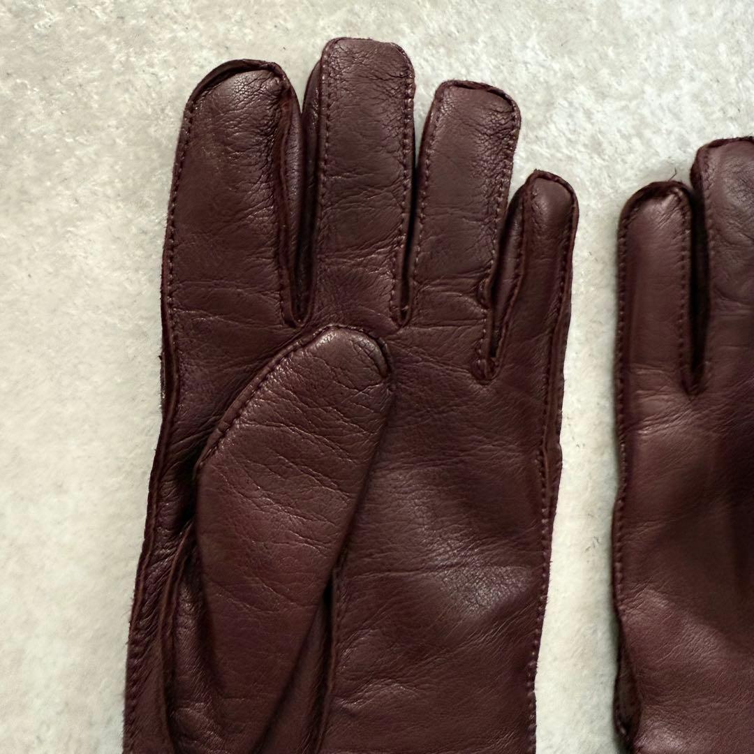 美品 Gloves グローブス イタリア製 ラムレザー イントレチャート 手袋