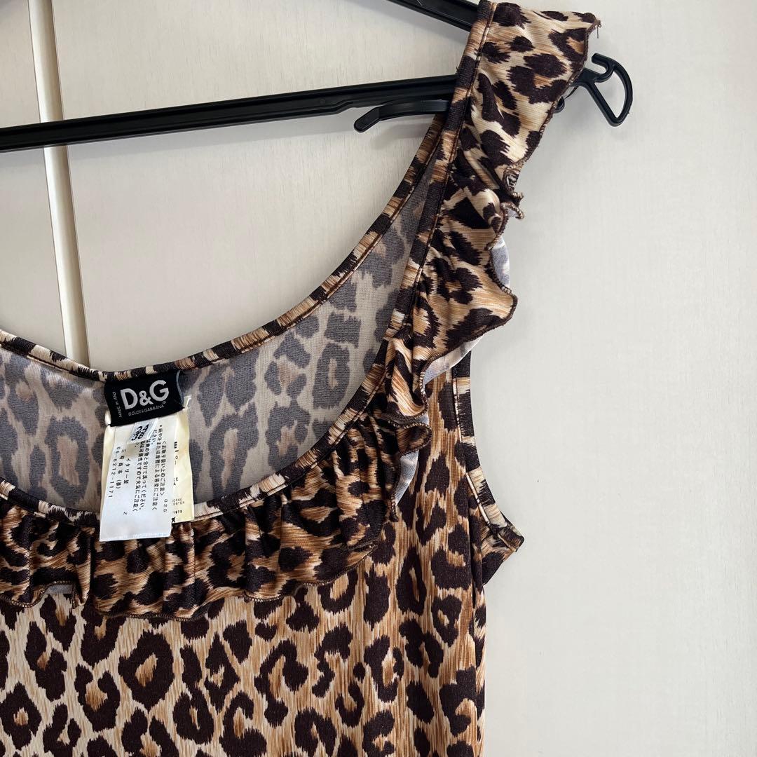 D&G レオパード柄 フリルキャミソール 38