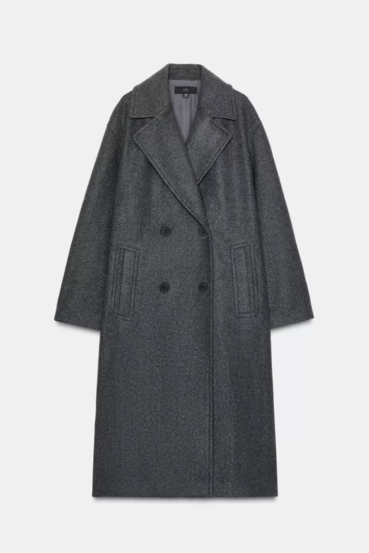 ZARA ザラ ソフトオーバーサイズコート ダークグレー Lサイズ