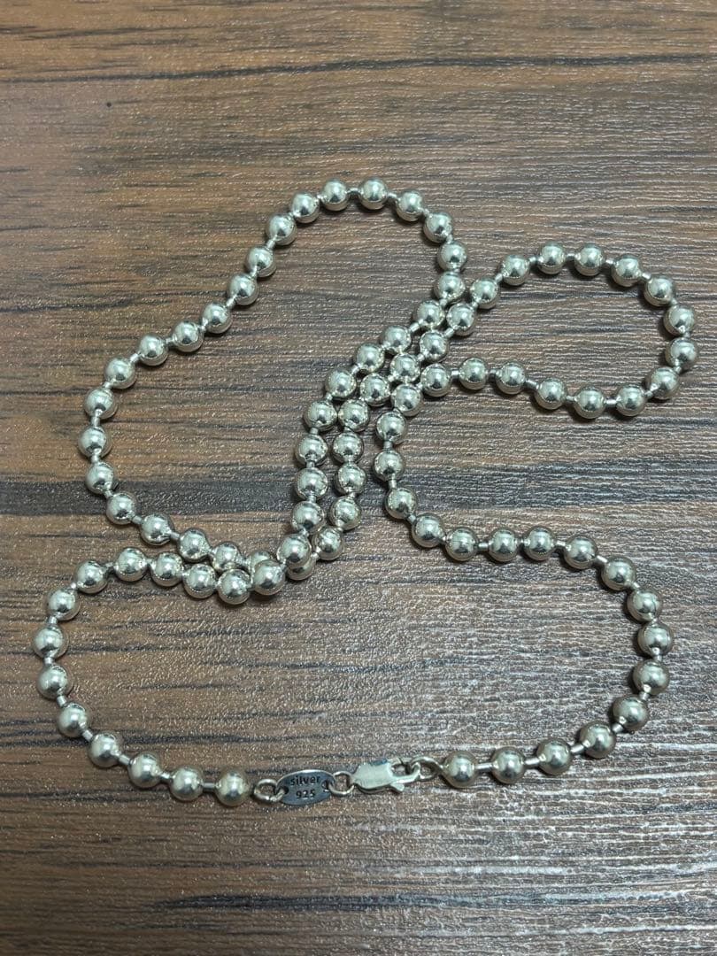 【美品】 ボールチェーンネックレス シルバー925 5mm60cm