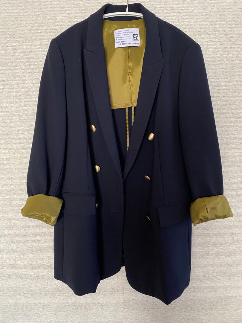 passione パシオーネ　ネイビー ダブルテーラードジャケット mal.