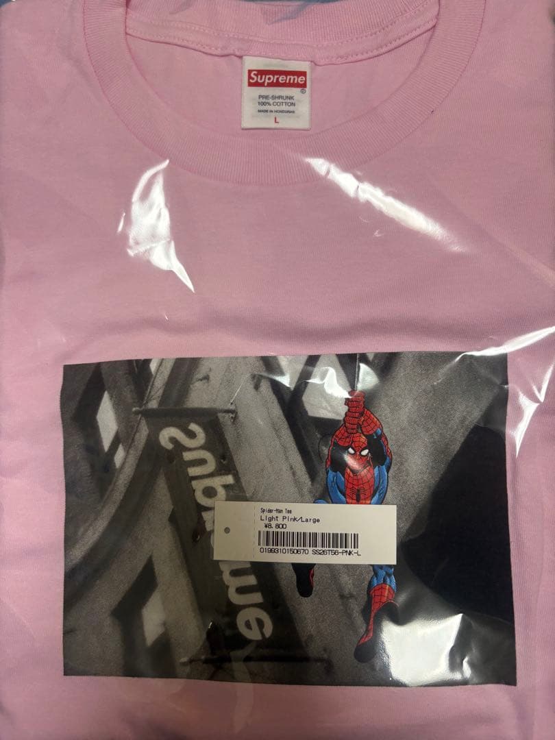 Supreme Spider-Man Tee ピンク L