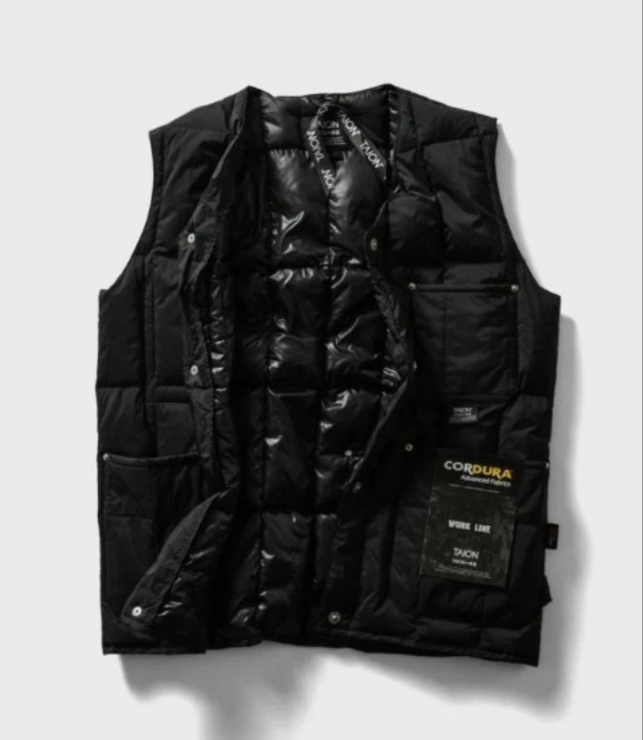 タイオン ワーク ベスト XL ブラック TAION ダウンベストCORDURA