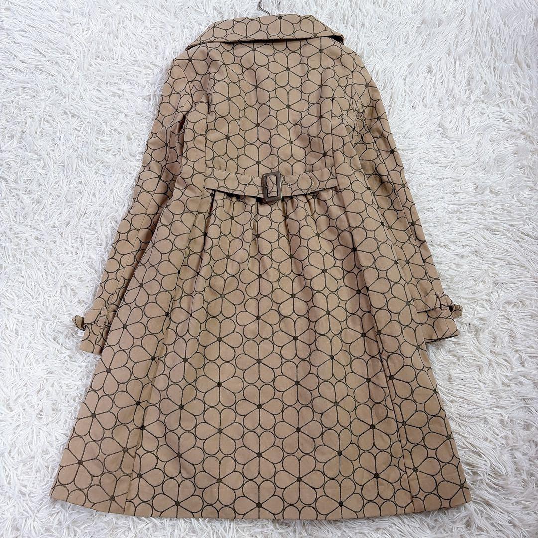 未使用　ロイスクレヨン　花柄総刺繍トレンチコート　　ライナー付き　ベージュ