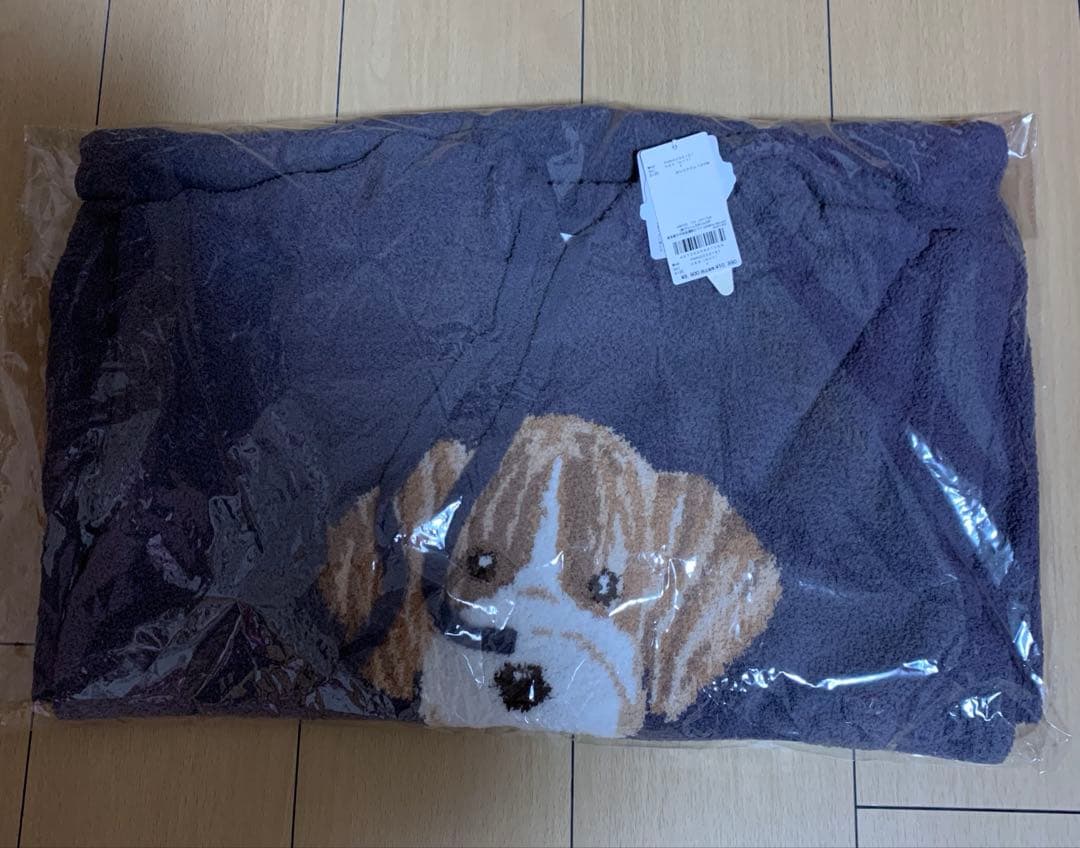 ジェラートピケ　ジャガードフードワンピース　メレンゲDOG ネイビー
