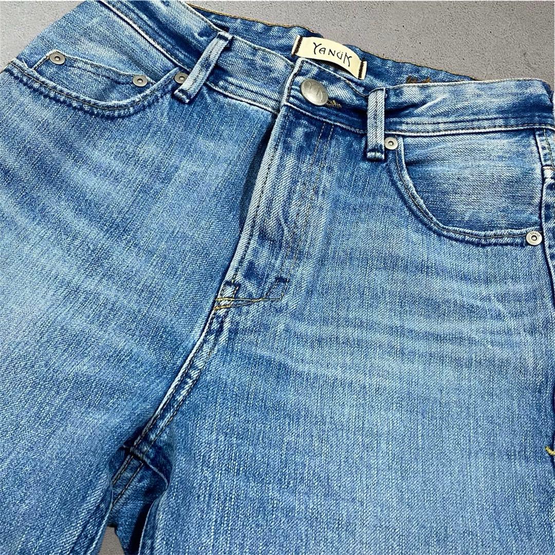 美品✨完売品 YANUK ハイウエストルース 23 スリムテーパードデニム