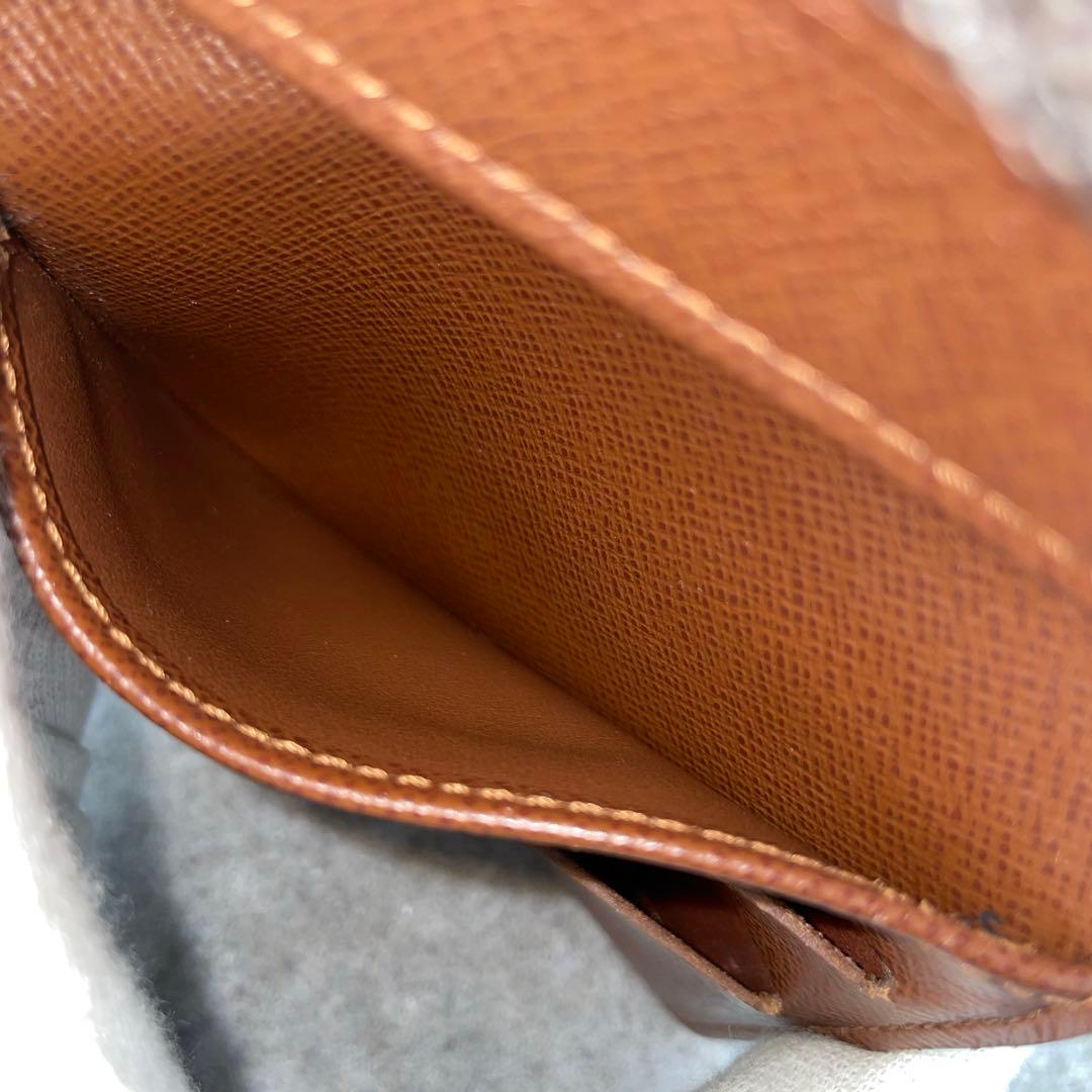 【美品】ルイヴィトン　折り財布　Wホック　レザー　ブラウン　モノグラム